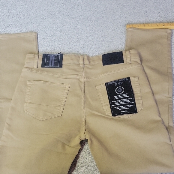 Vintage Genes Men's Slim Fit Tan Jeans Size 34W x 32L - Picture 6 of 9